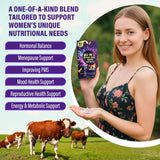 tzaxyan Beef Organ Supplement for Women side view with ingredients list