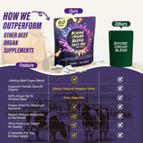 tzaxyan beef organ supplement ingredients list close-up