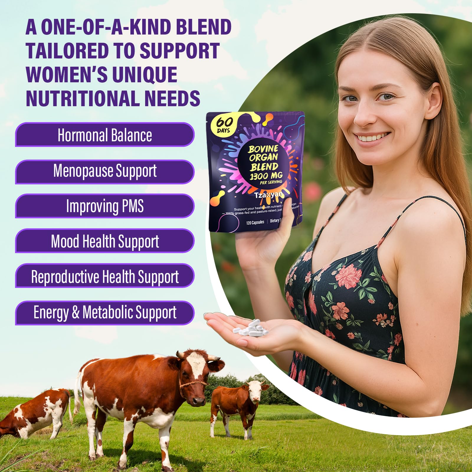 tzaxyan supplement packaging with nutritional information