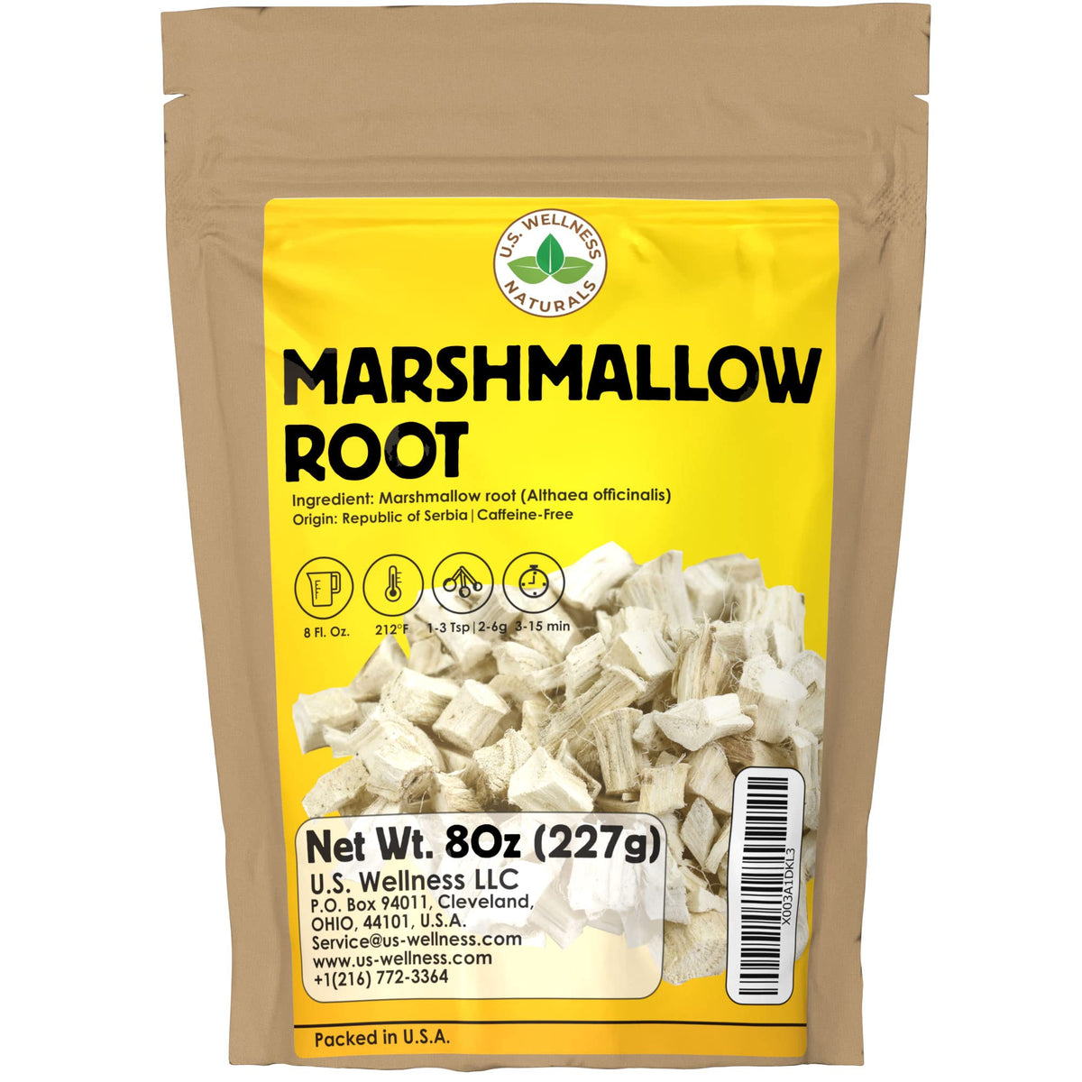 U.S. Wellness Naturals Marshmallow Root Tea 227g front view