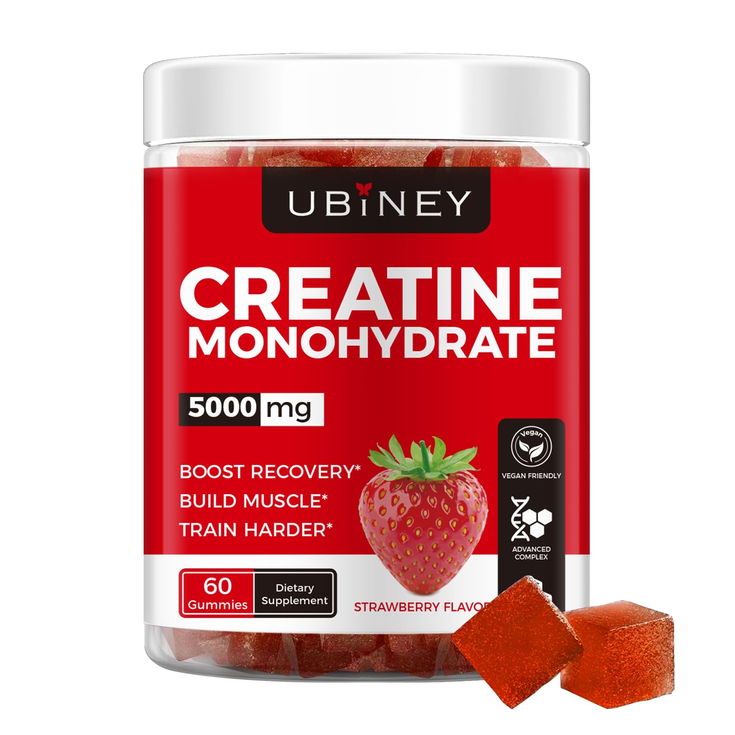 Ubiney Creatine Gummies 5000mg bottle front view