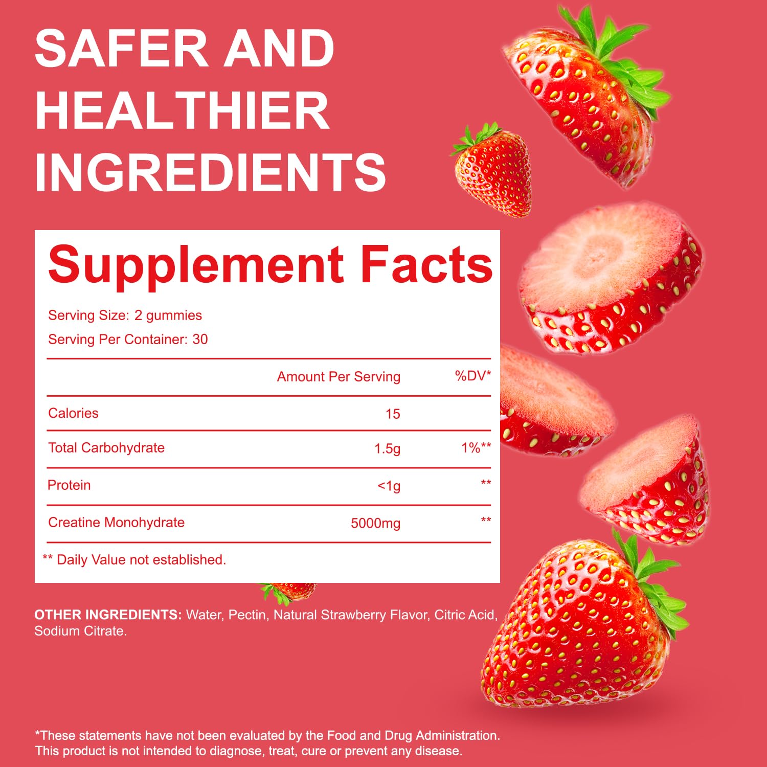 Ubiney Creatine Gummies 5000mg gummies in a hand