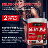 Ubiney Creatine Gummies 5000mg strawberry flavour close-up