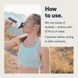 UCAN Hydrate + Aminos BCAAs 198g side view