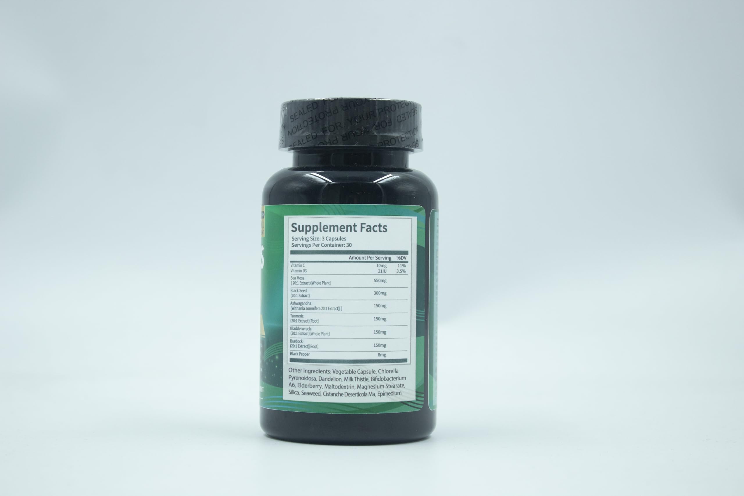 Uheco Sea Moss Capsules packaging with natural ingredients