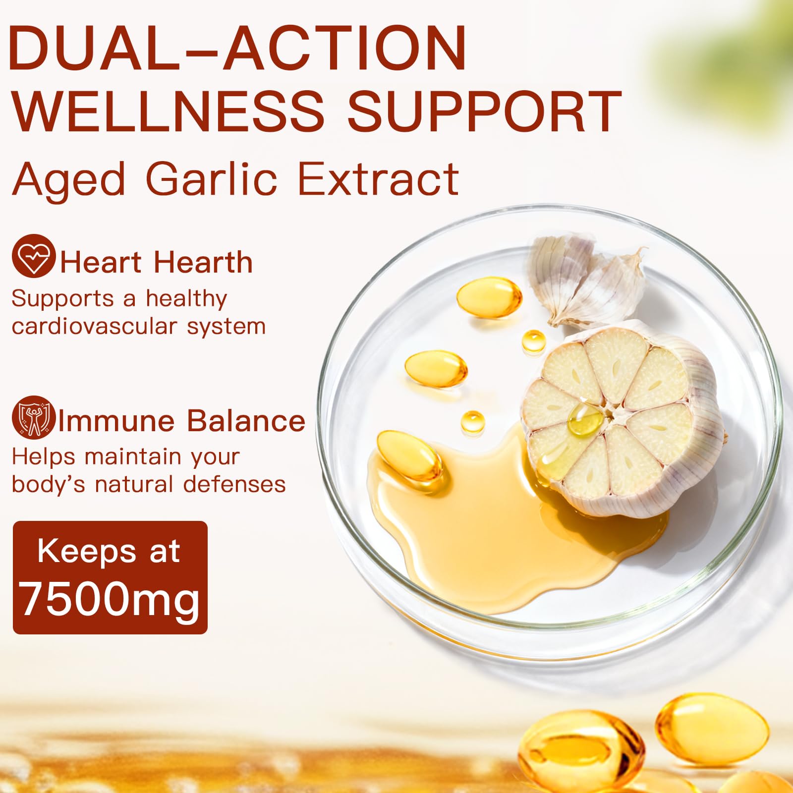 ULIKEATM Odourless Garlic Softgels with measuring spoon