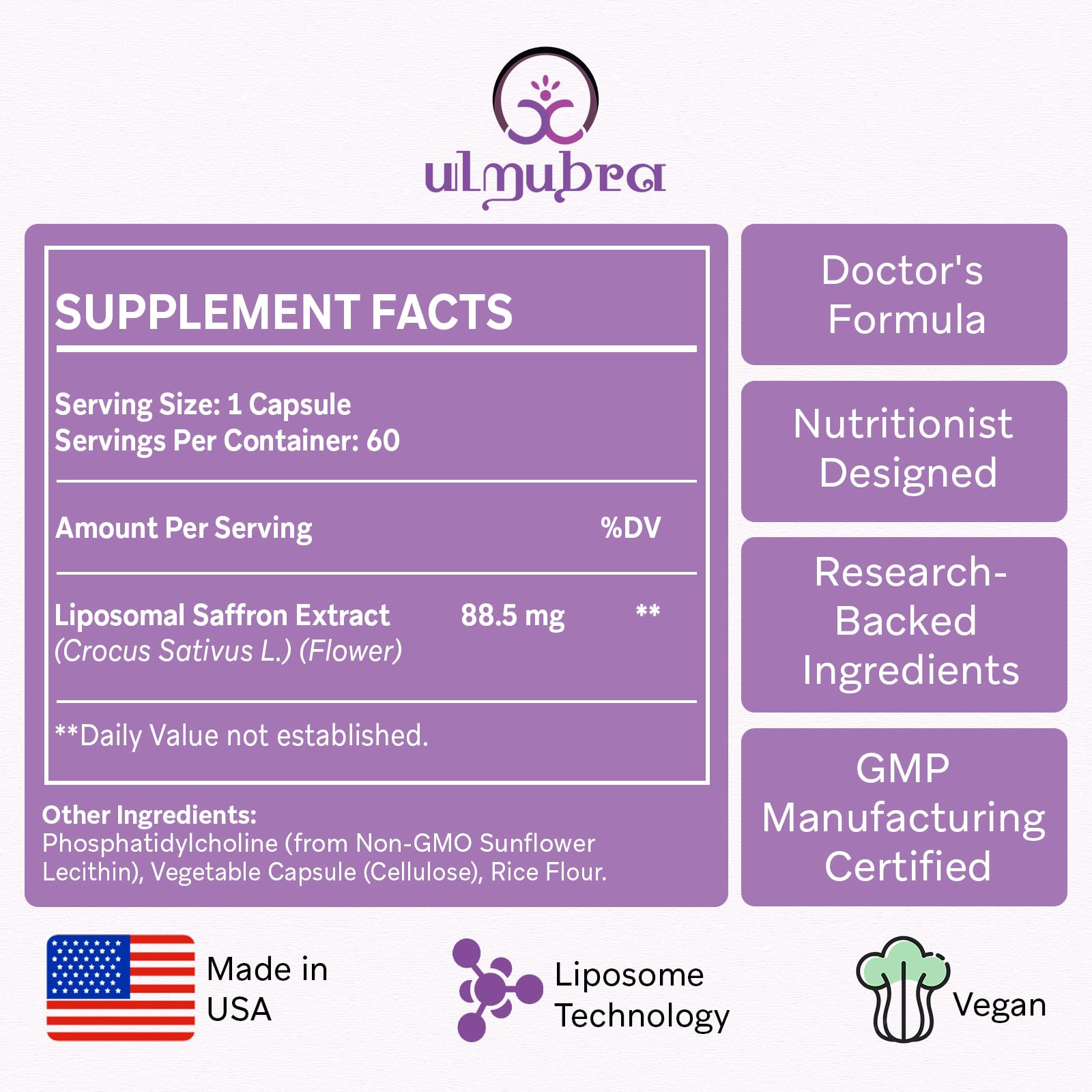 Ulmubra Blended Vitamin & Mineral Supplement packaging