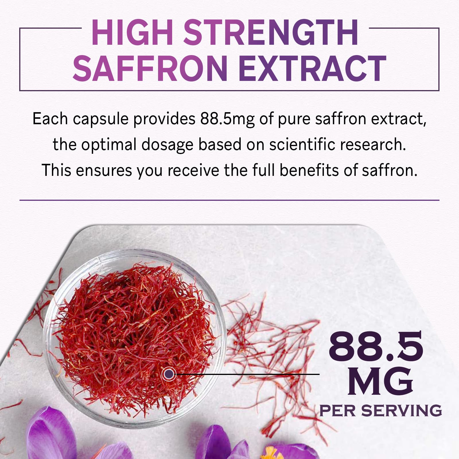 Ulmubra Saffron Supplement 88.5mg capsules with measuring spoon