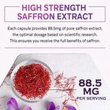 Ulmubra Saffron Supplement 88.5mg capsules with measuring spoon