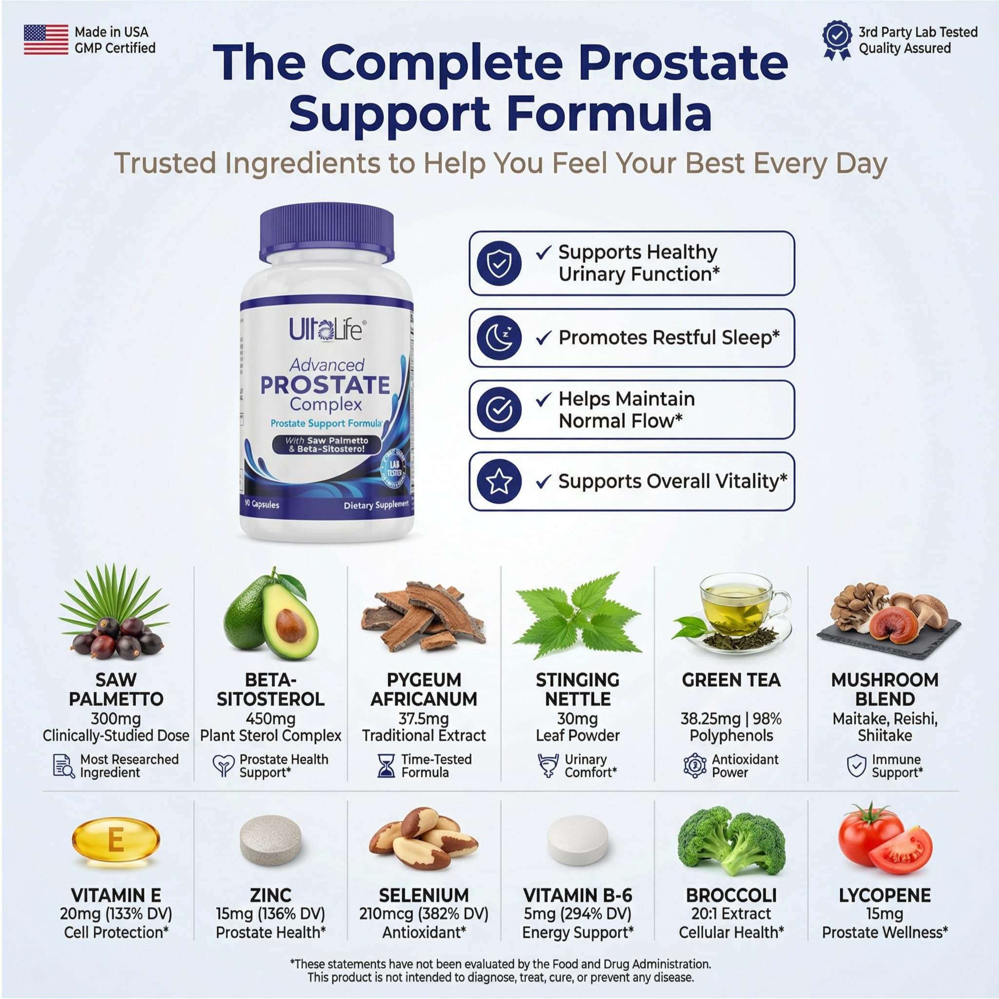 ULTALIFE Saw Palmetto Supplement ingredients list