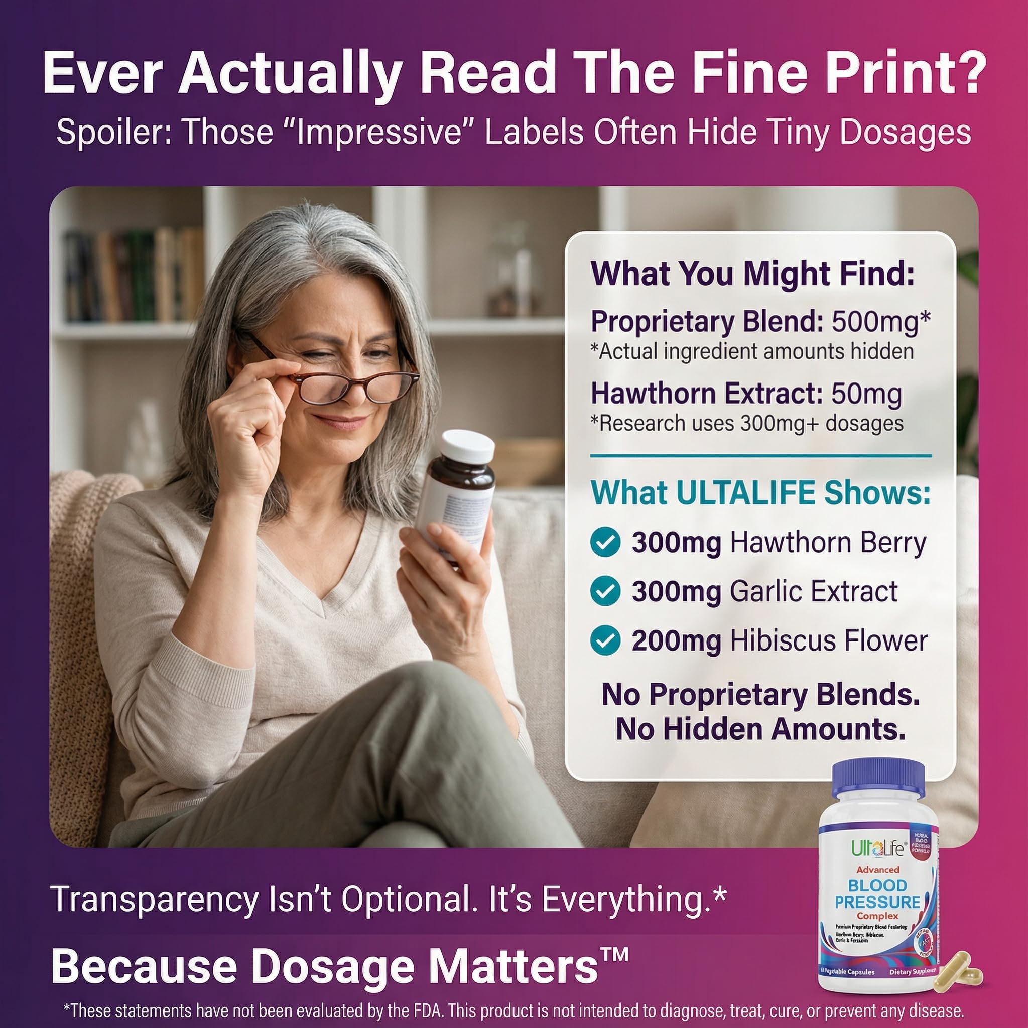 ULTALIFE supplement bottle side view