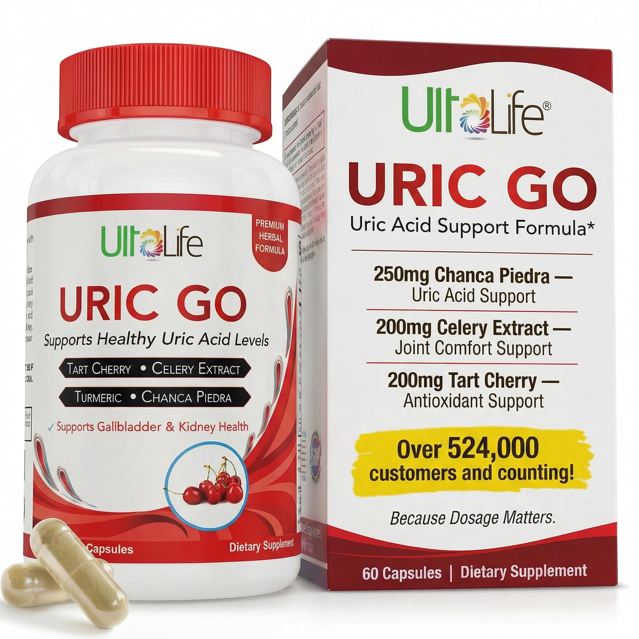ULTALIFE Uric Acid Support Supplement 60 Capsules front view