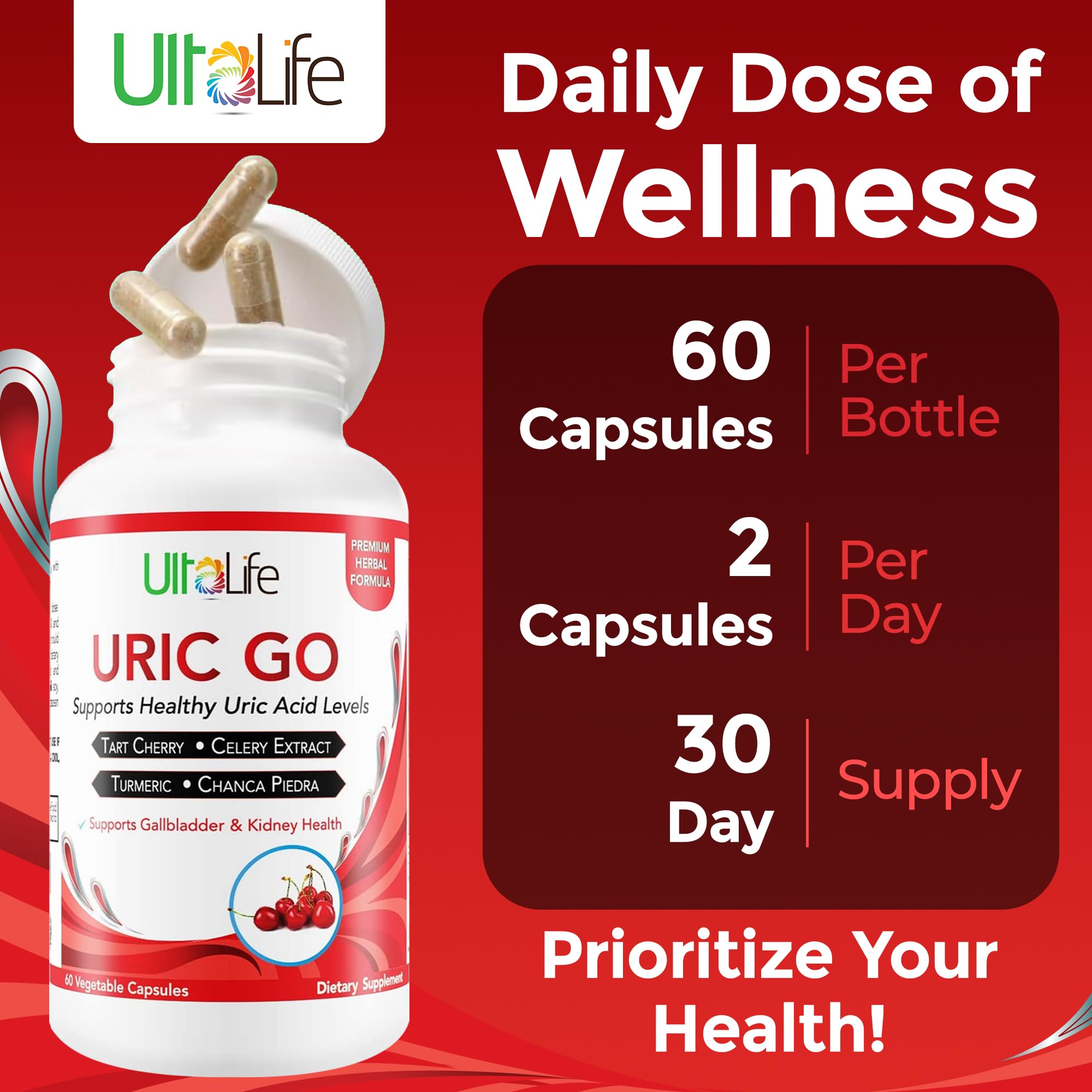 ULTALIFE Uric Acid Support Supplement packaging