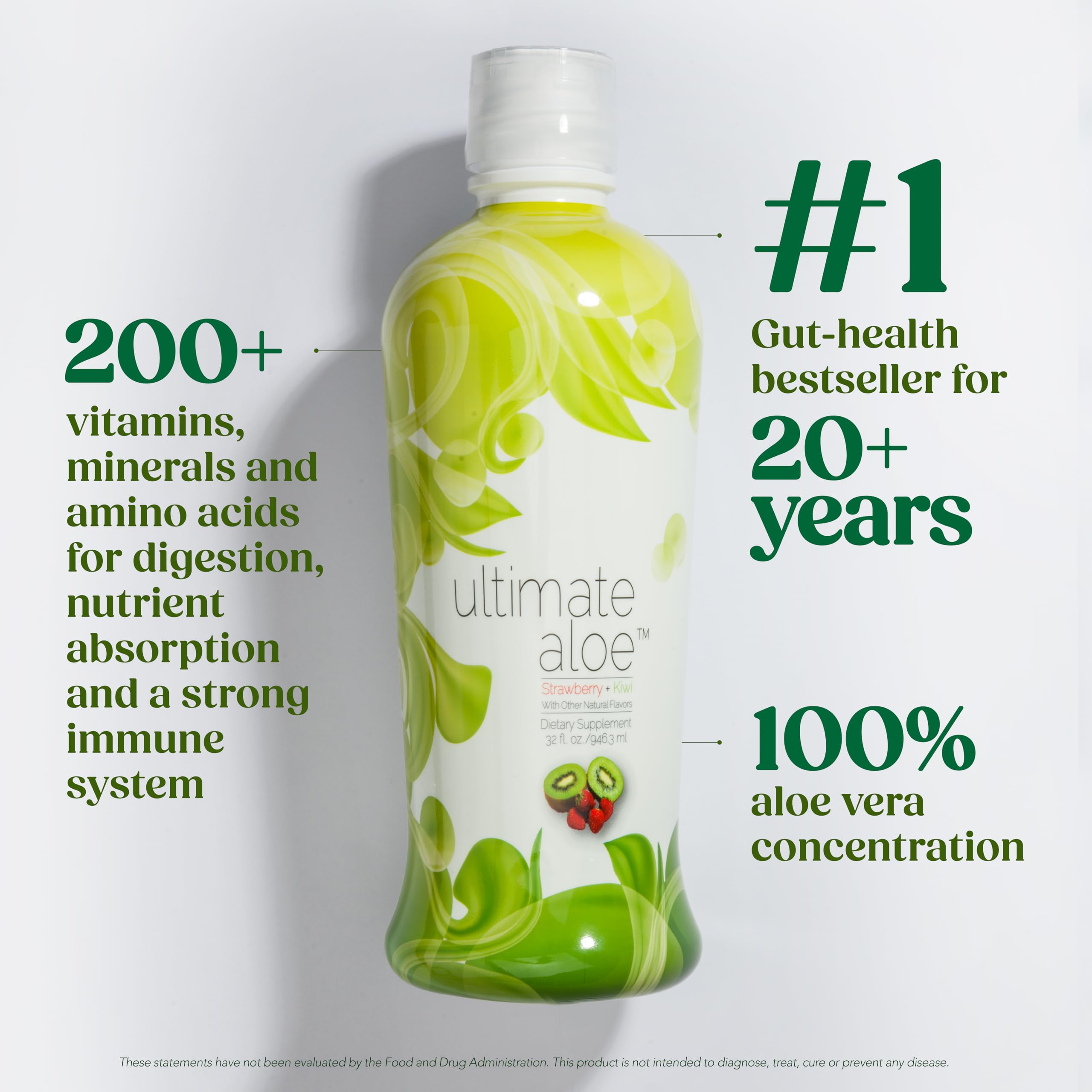 Ultimate Aloe Strawberry Kiwi Aloe Vera Juice back view