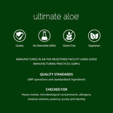 Ultimate Aloe Strawberry Kiwi Aloe Vera Juice label close-up