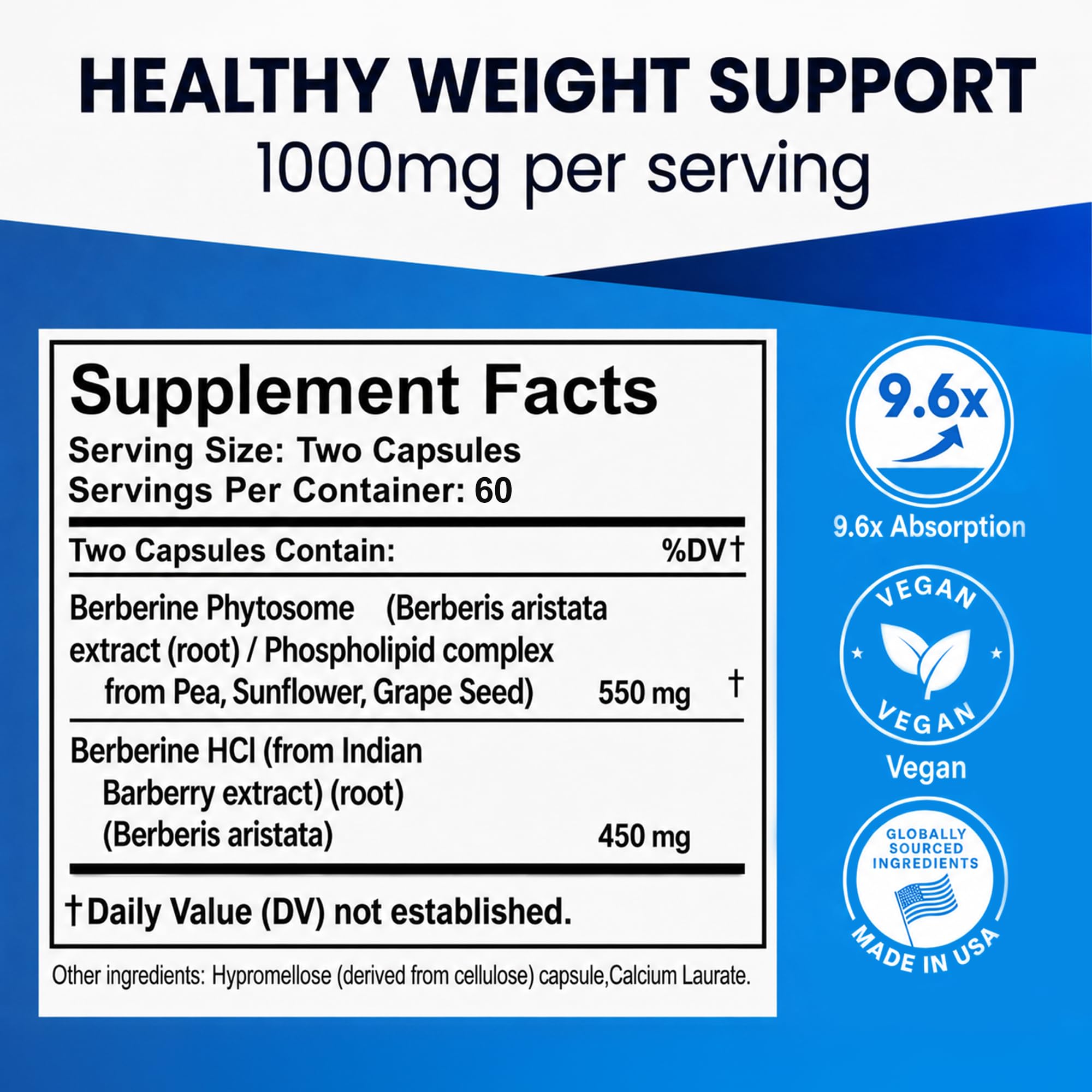 Ultimate Berberine Supplement bottle side view