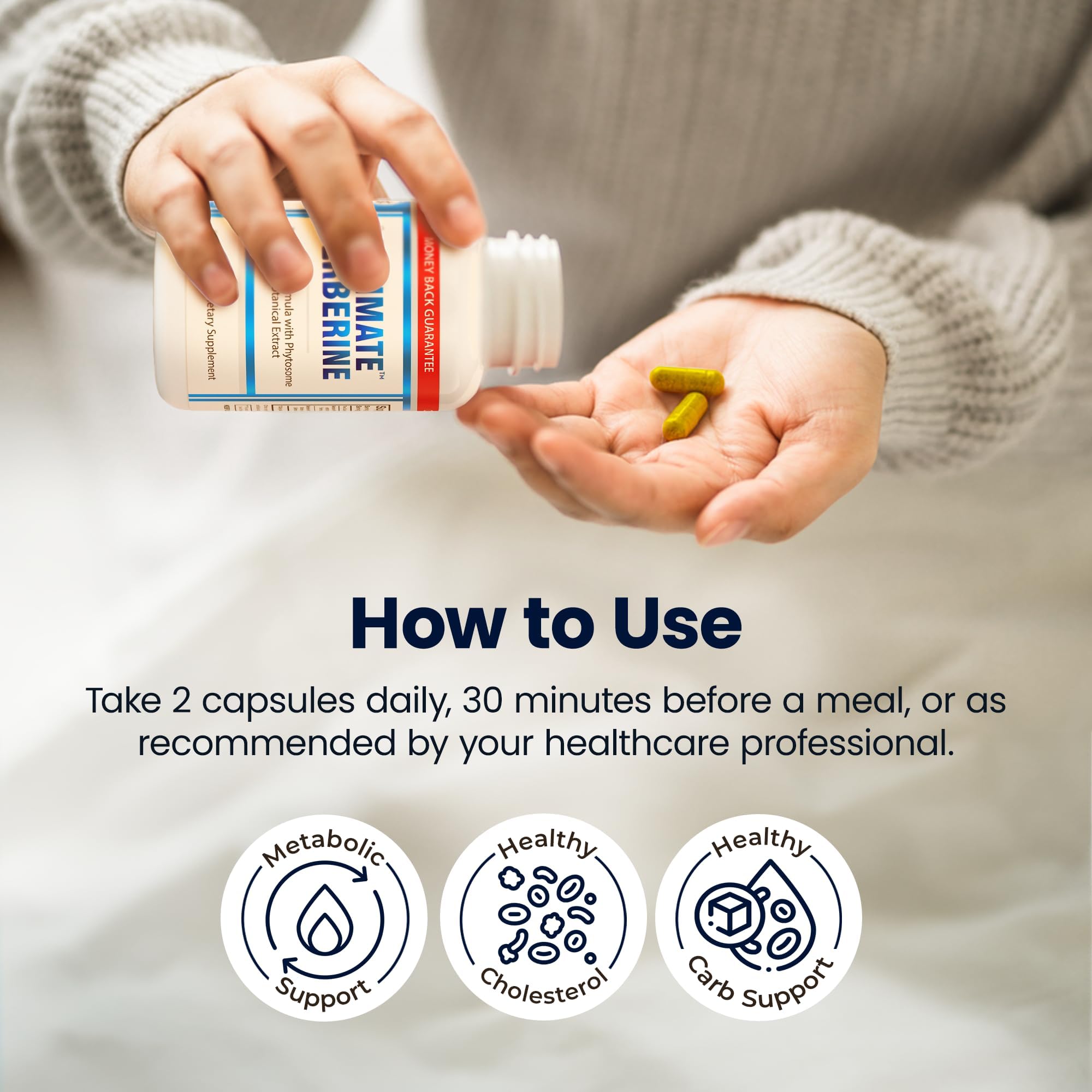 Ultimate Berberine Supplement capsule in hand