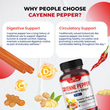 ULTRA HERBS Cayenne Pepper Capsules on a wooden table