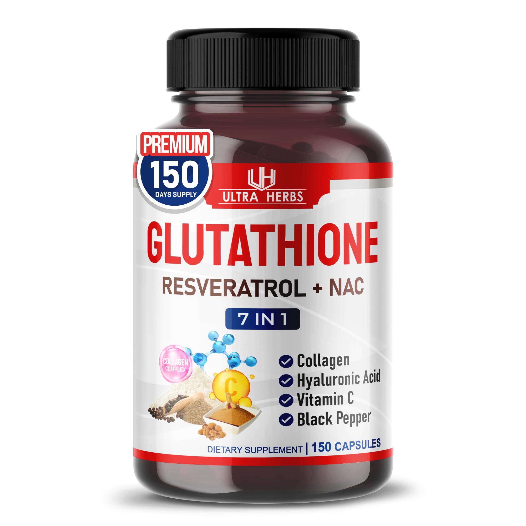 ULTRA HERBS Glutathione 150 capsules front view