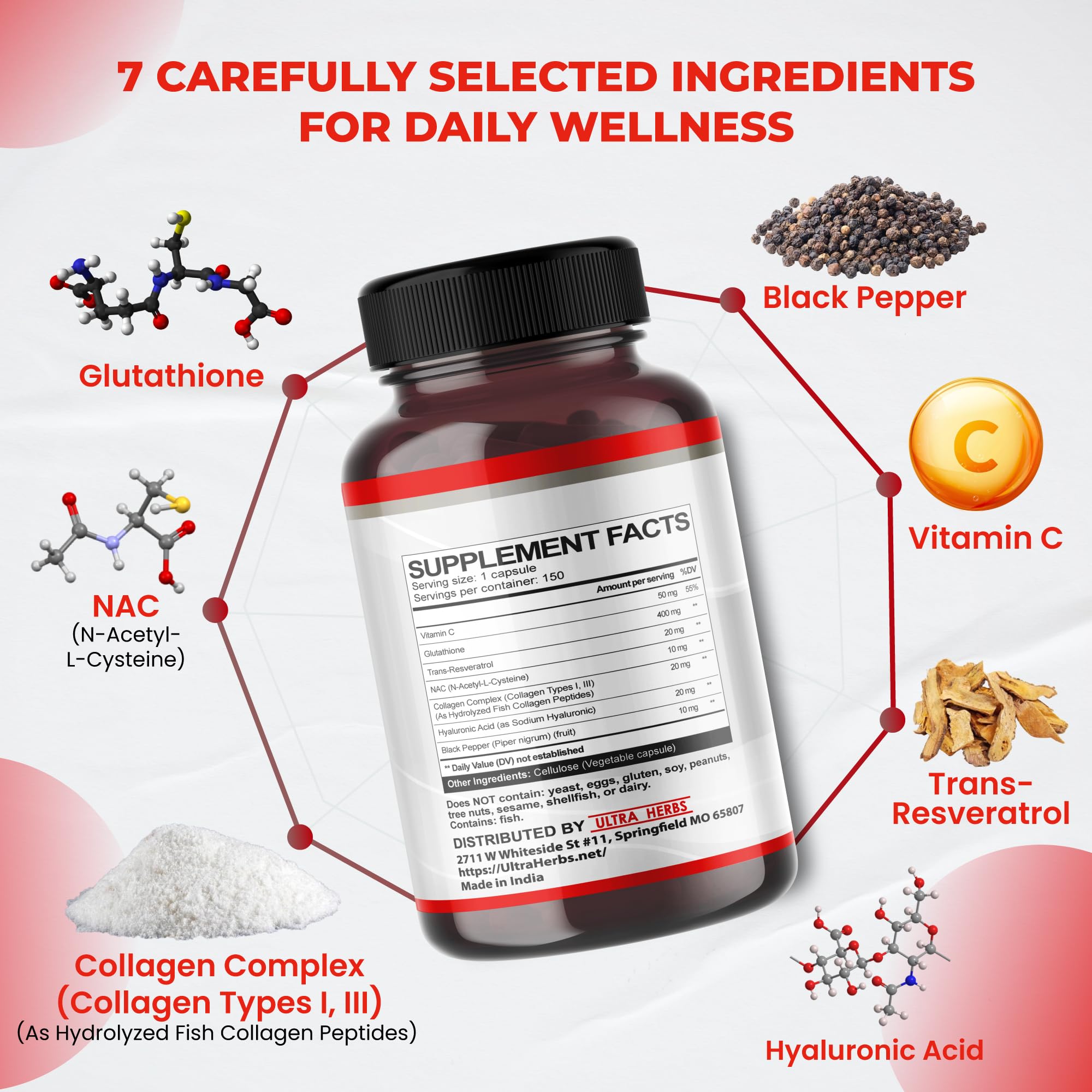 ULTRA HERBS Glutathione ingredients list