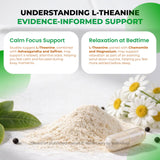ULTRA HERBS L-Theanine Supplement bottle with a measuring spoon