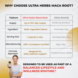 ULTRA HERBS Maca Root Supplement displayed with herbs