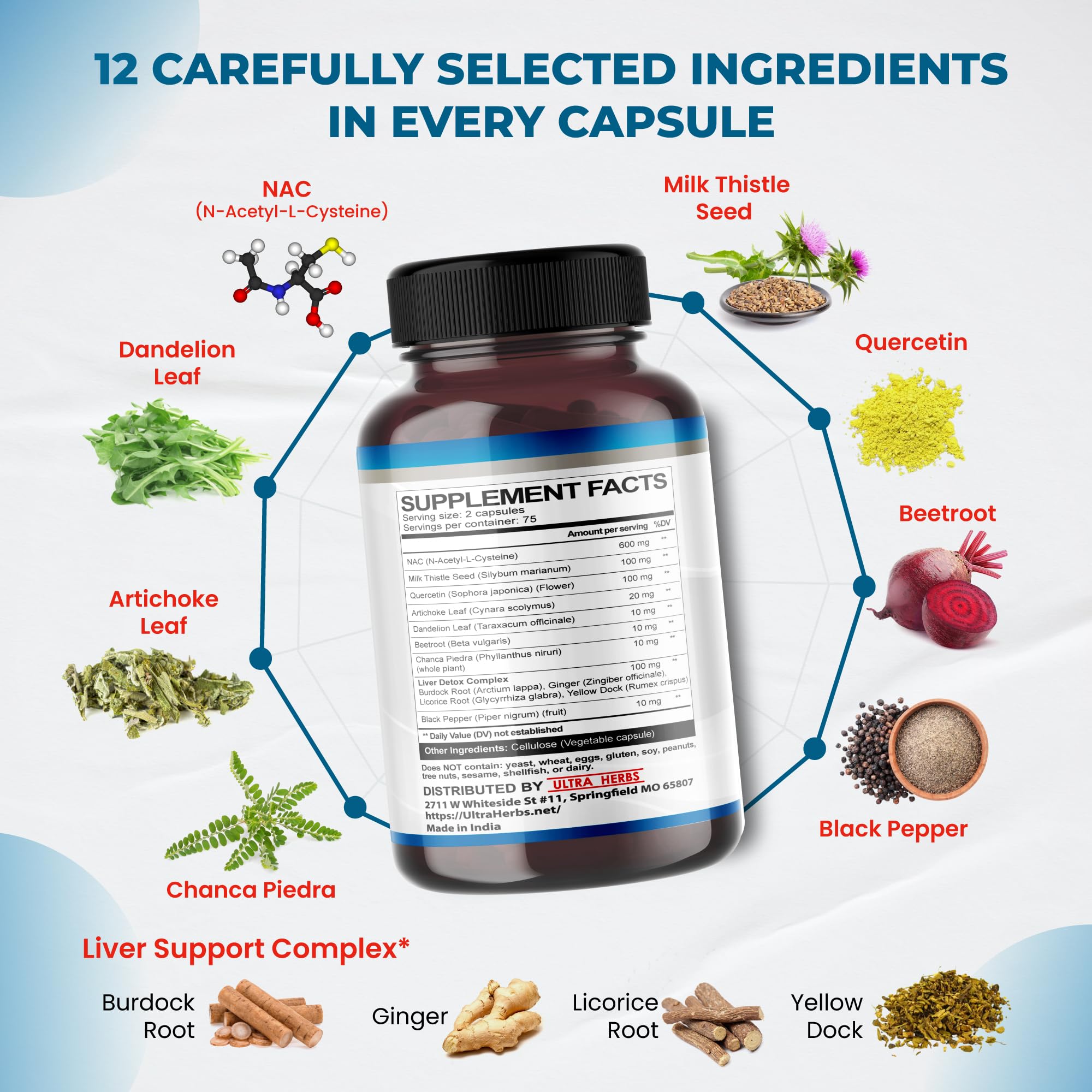ULTRA HERBS NAC Supplement ingredients list