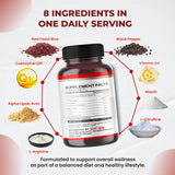 ULTRA HERBS Red Yeast Rice capsules on a wooden surface