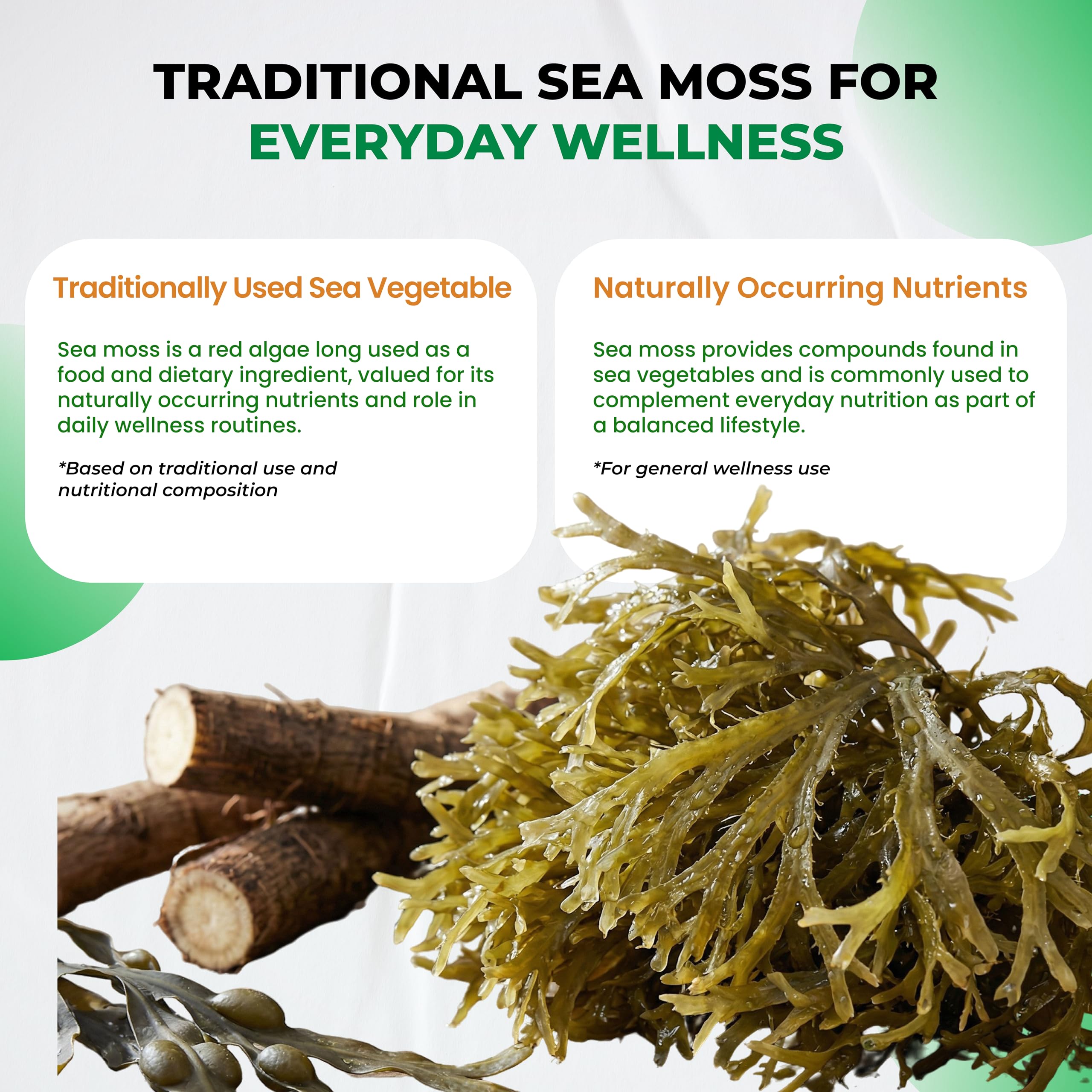 ULTRA HERBS Sea Moss Supplement displayed with natural herbs