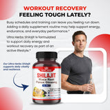 ULTRA HERBS Shilajit Supplement side view showing capsule details