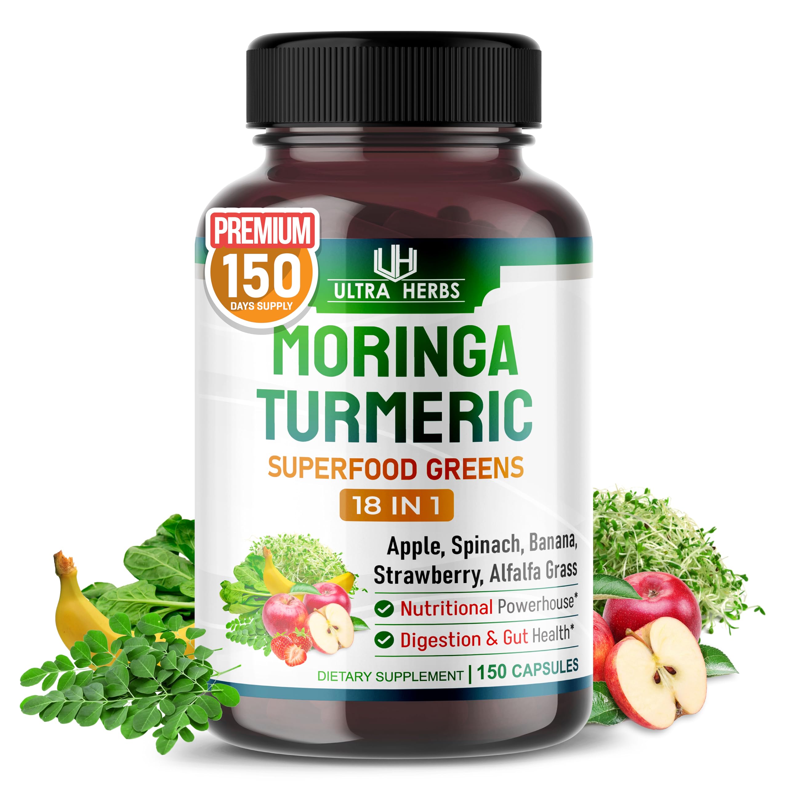 ULTRA HERBS Superfood Greens capsules front view