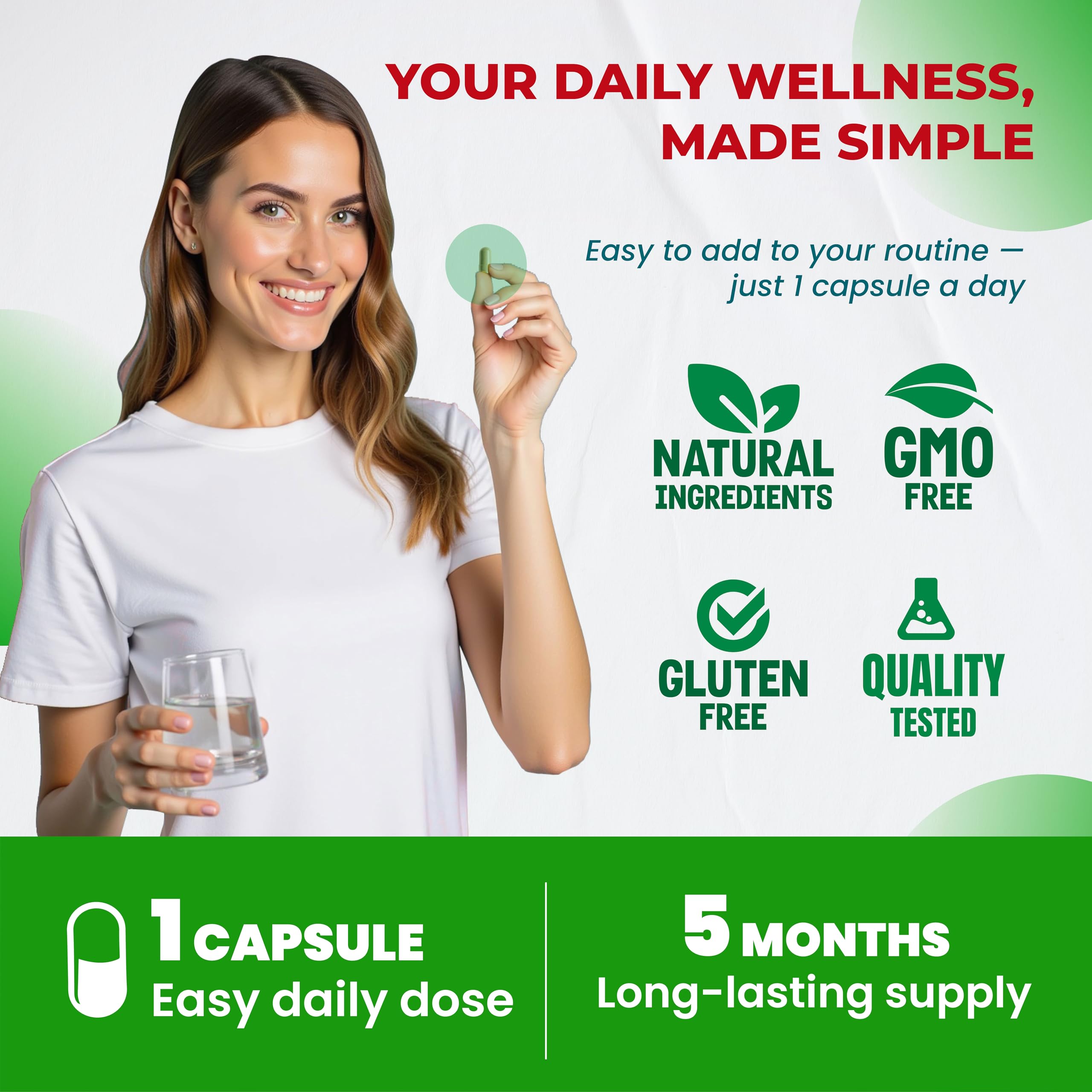 ULTRA HERBS Superfood Greens capsules with fresh fruits