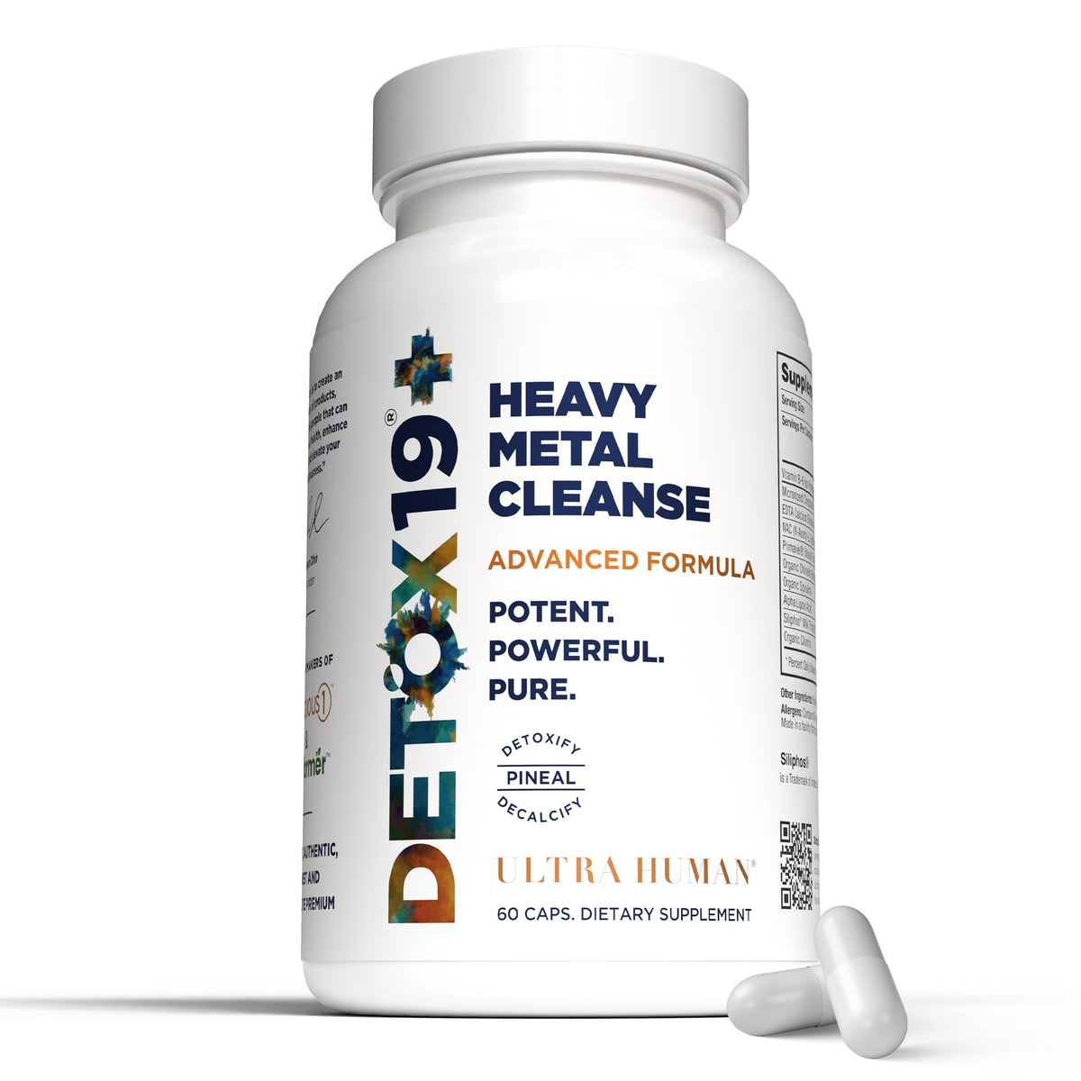 Ultra Human DETOX19+ supplement front view with packaging