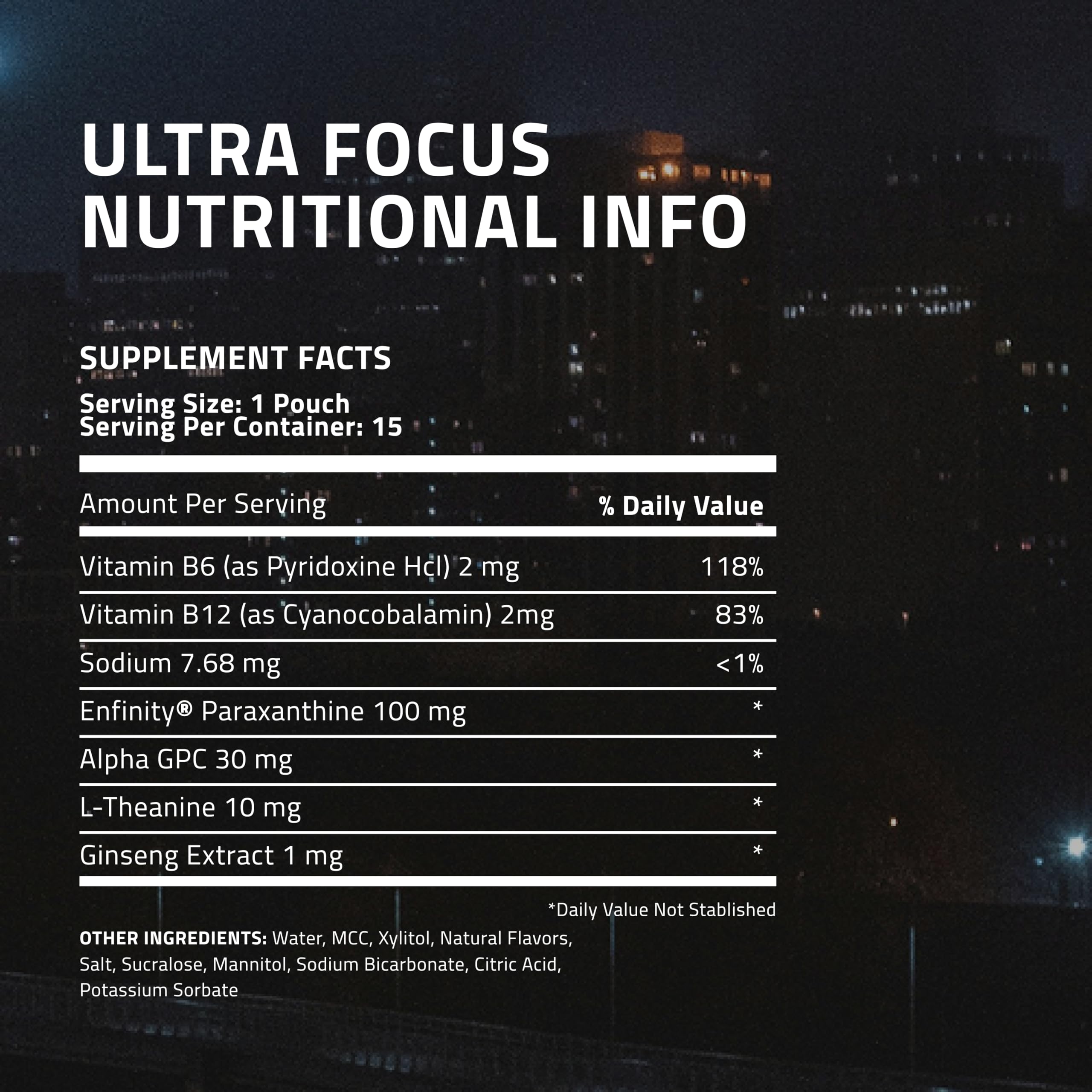 Ultra Pouches Cool Mint flavour side view showing ingredients