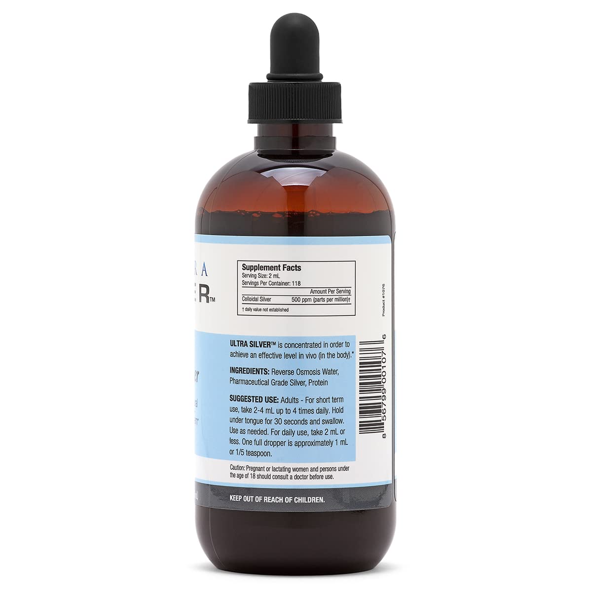 Ultra Silver Colloidal Silver 272g label close-up