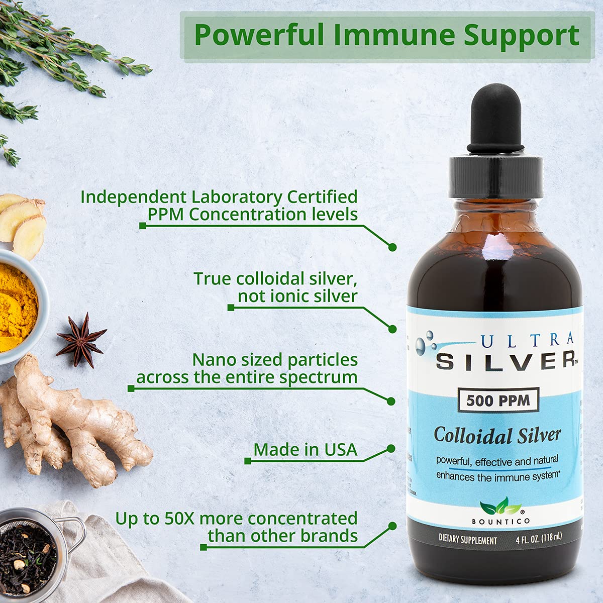 Ultra Silver Colloidal Silver 272g with measuring cup