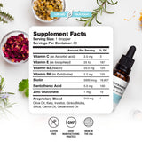Ultra6 Nutrition Biotin Oil Drops bottle with coconut oil background