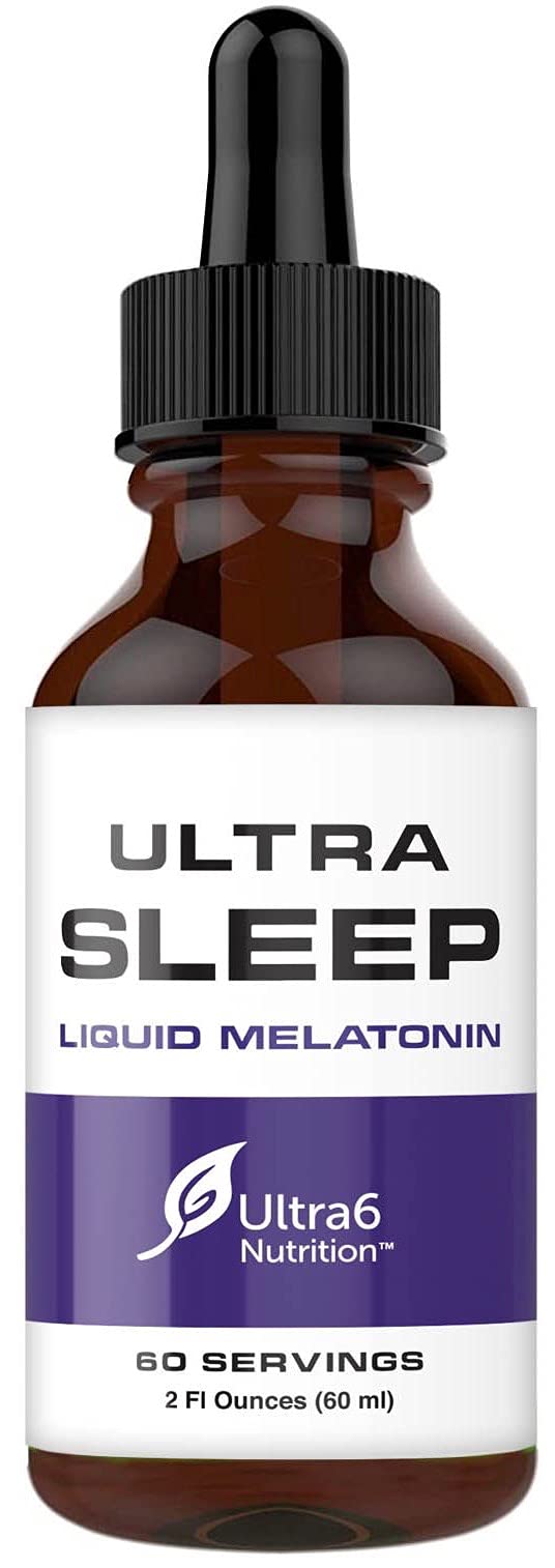 Ultra6 Nutrition Liquid Melatonin Sleep Aid bottle front view
