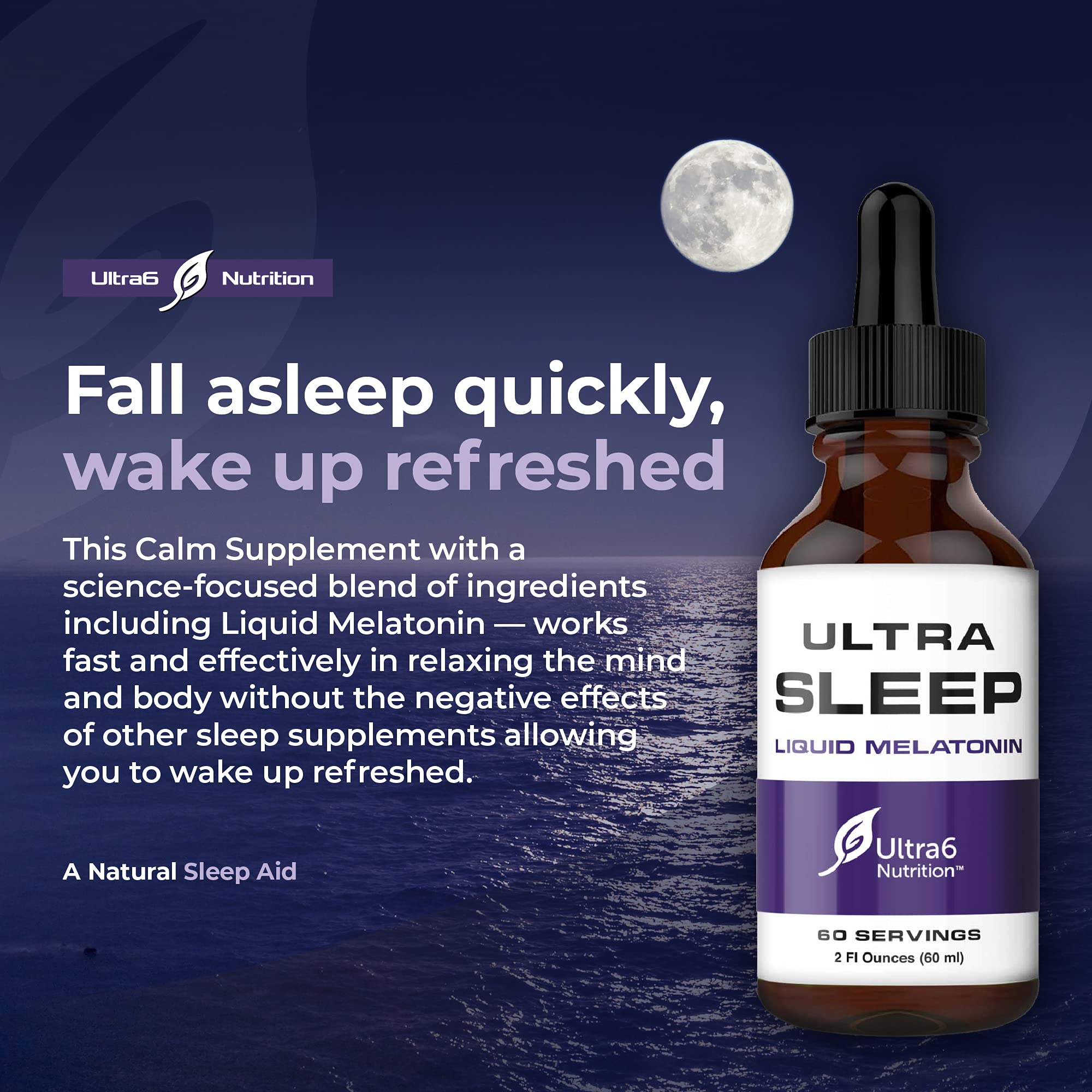 Ultra6 Nutrition Liquid Melatonin Sleep Aid ingredients list