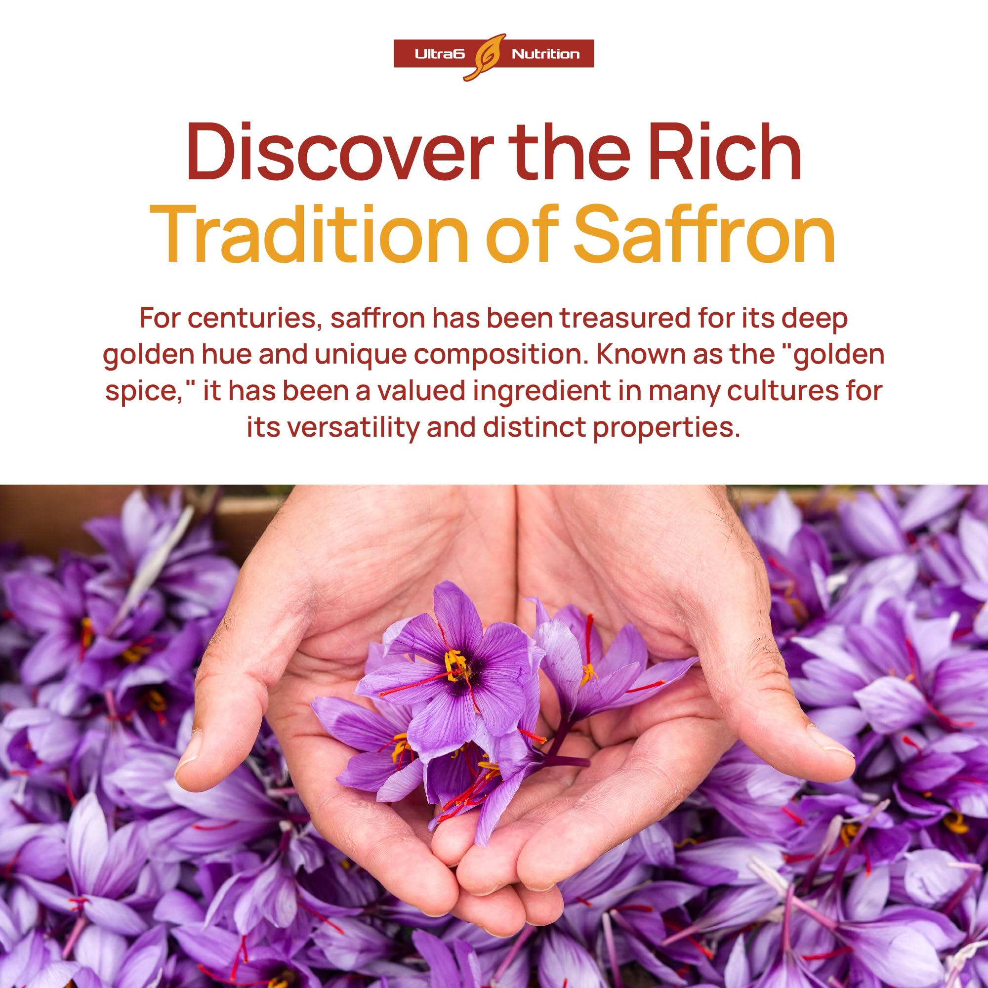 Ultra6 Nutrition Saffron Extract Capsules close-up of capsules