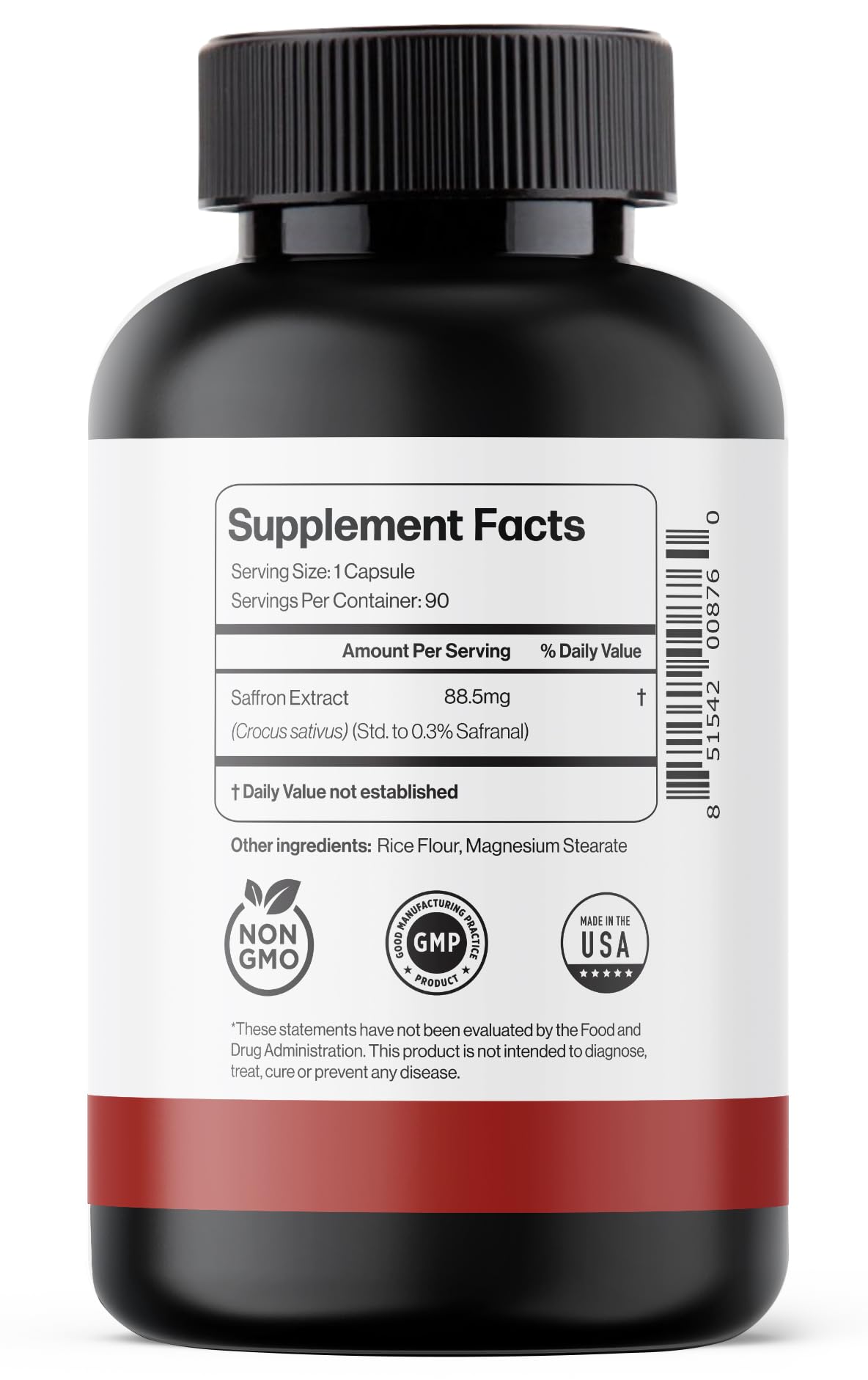Ultra6 Nutrition Saffron Extract Capsules ingredients list