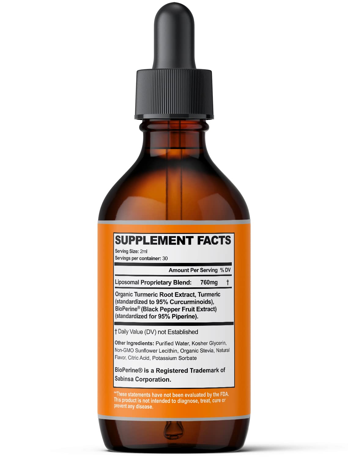 Ultra6 Nutrition Turmeric Liquid Extract liquid dropper close-up