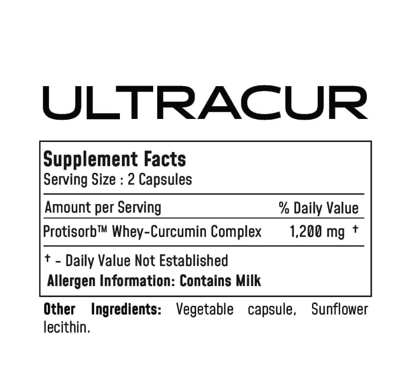 UltraCur Curcumin Supplement 600mg side view of packaging