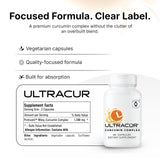 UltraCur Curcumin Supplement capsules on a wooden table