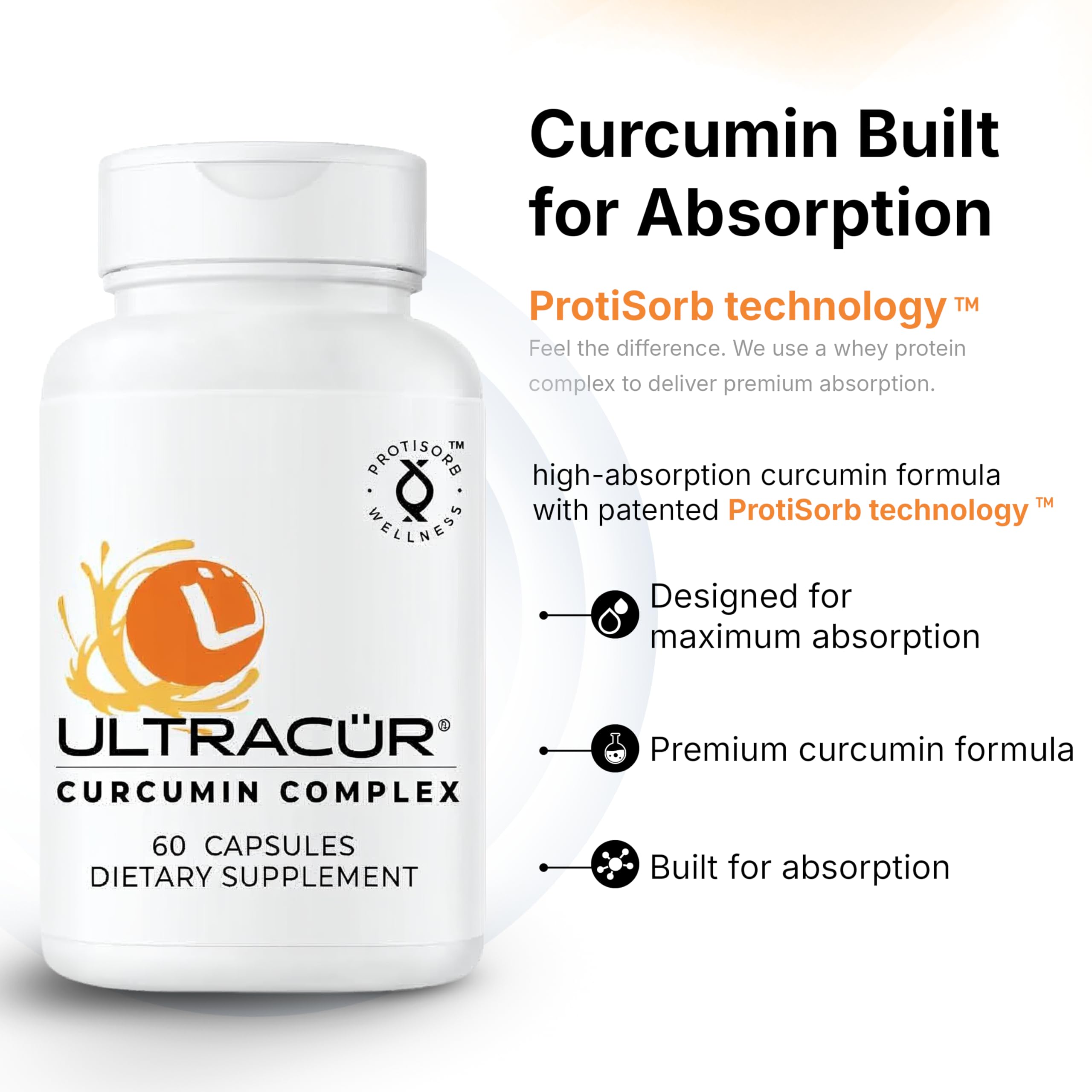 UltraCur Curcumin Supplement vegetarian capsules in a bottle
