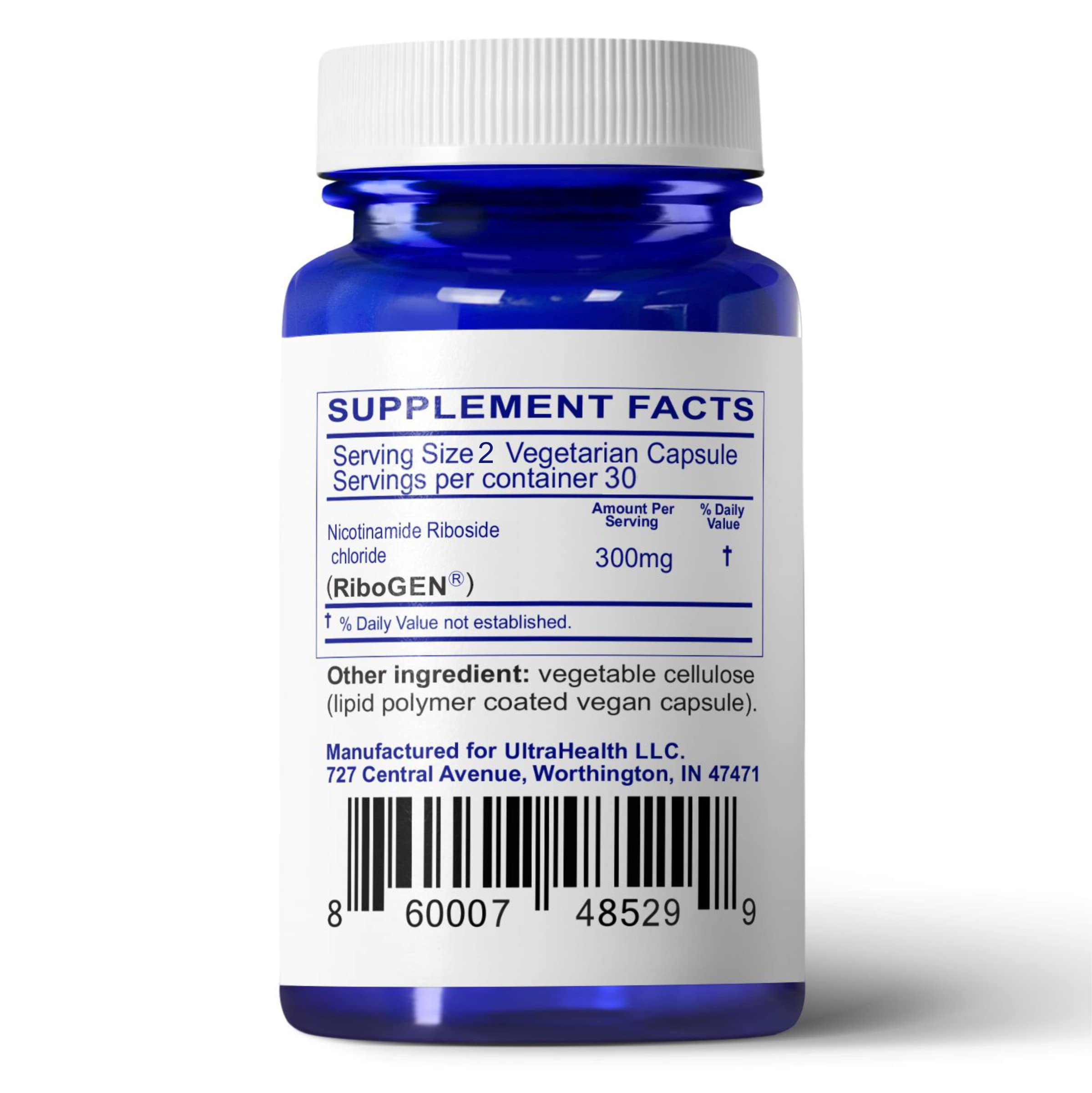 UltraHealth Niacin B3 Supplement side view showing capsule