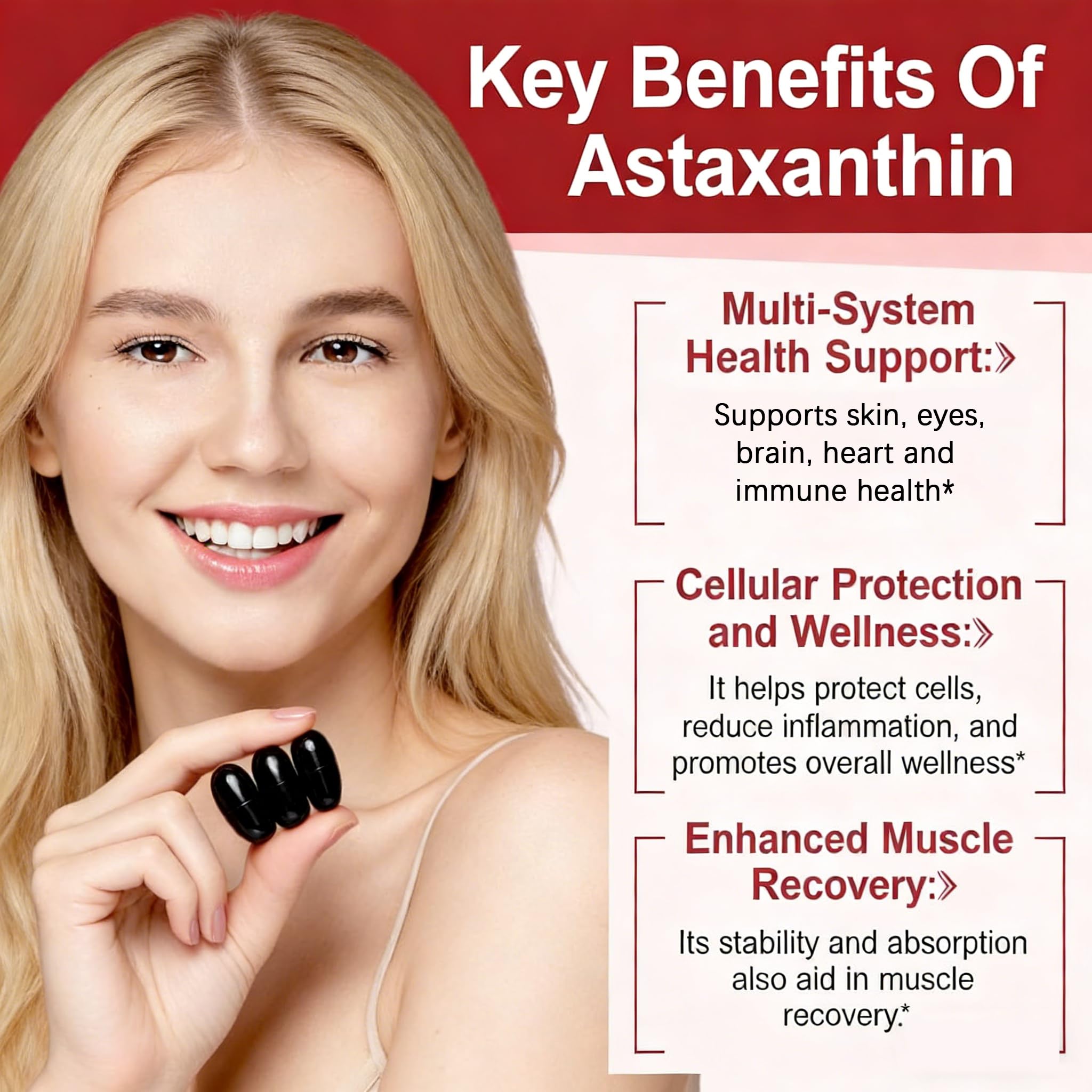 Umizze Astaxanthin Softgels 12mg bottle side view