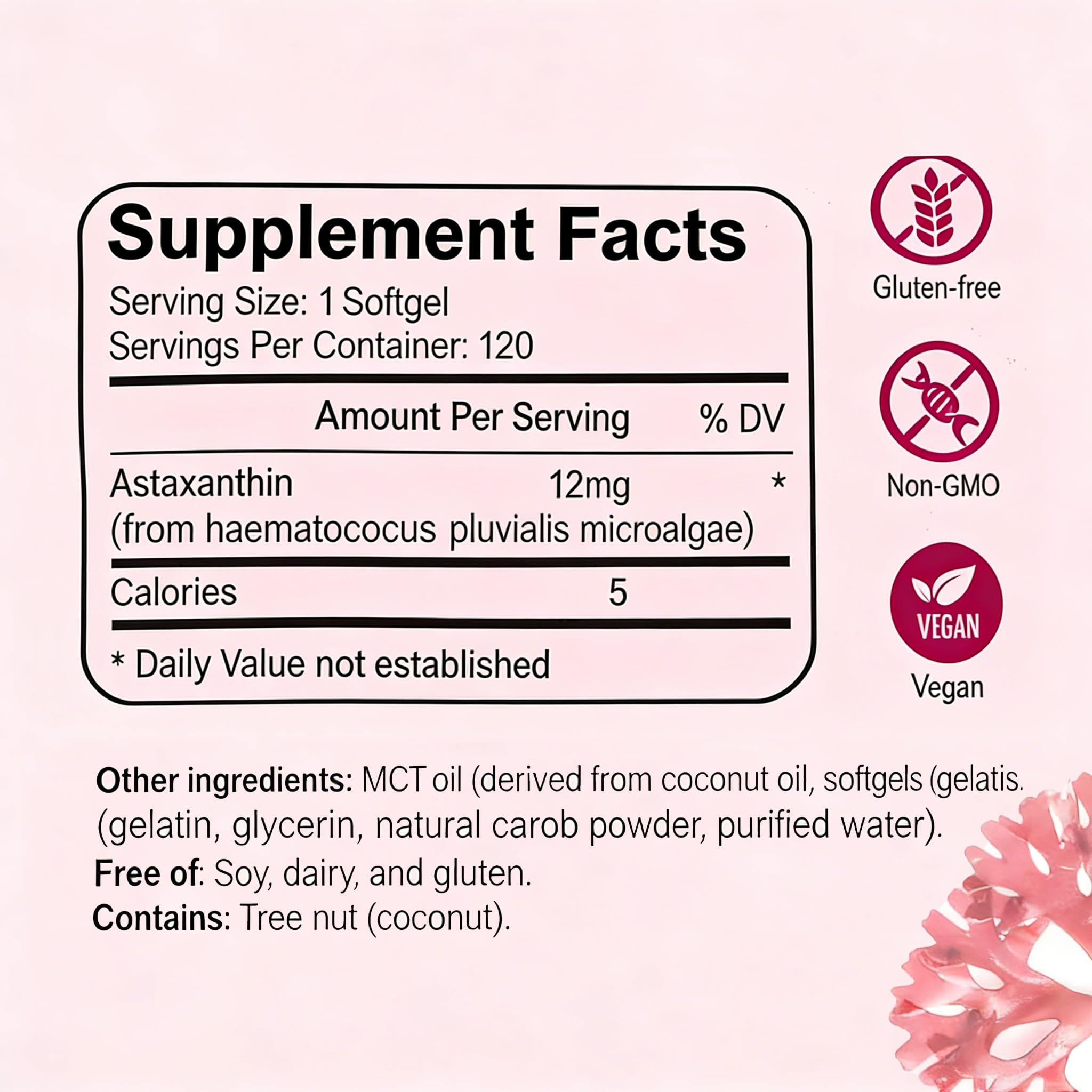 Umizze Astaxanthin Softgels 12mg close-up of softgels