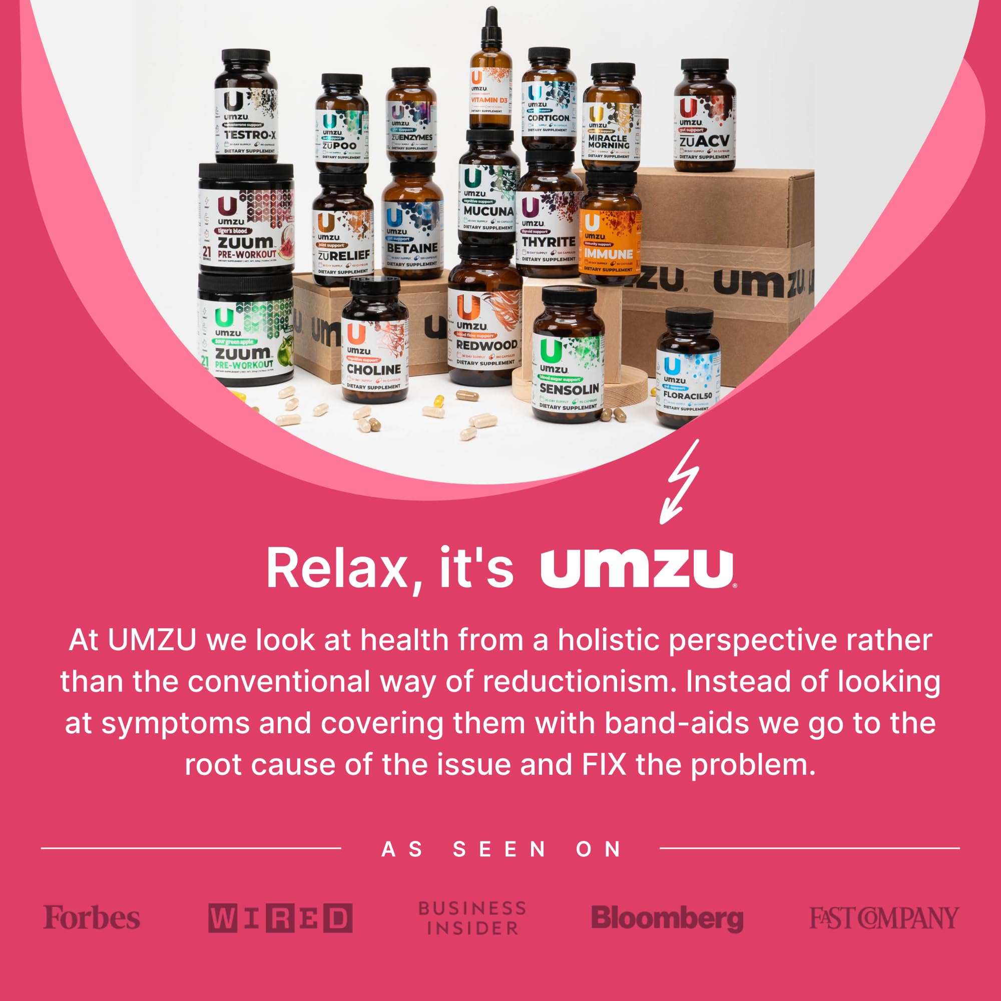 UMZU B-Complex supplement bottle on a kitchen counter