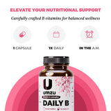 UMZU B-Complex supplement bottle with measuring spoon